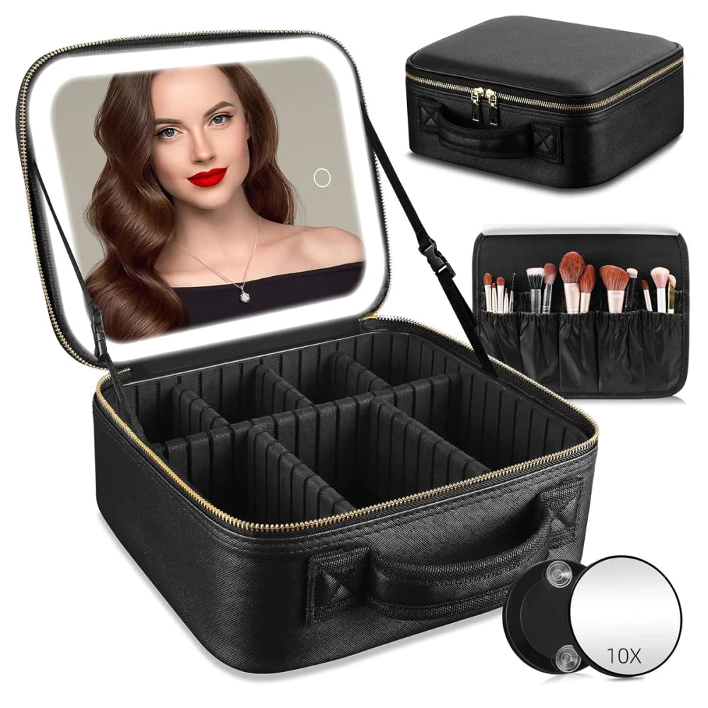 Portable LED Travel Makeup Case