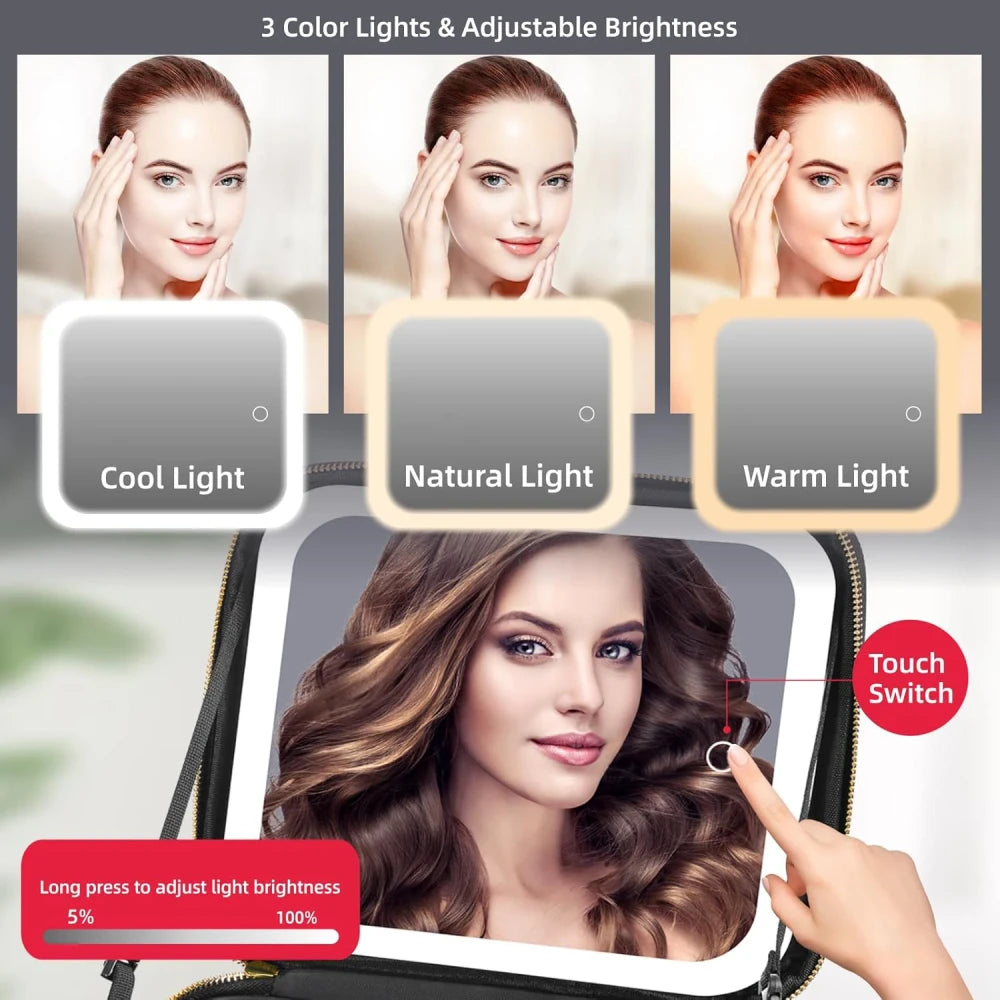 Portable LED Travel Makeup Case